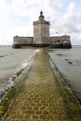 Fort Louvois with exposed footpath during low tide