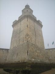 Fort Louvois in France with a tower and surrounding water