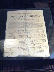 Reproduction of the Declaration of Independence of the Mexican Empire in 1821