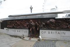 Battle of Britain Memorial with London Eye in background