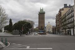 Calle de Goya in Madrid with Las Torres de Colón in the background