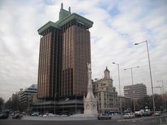 Plaza de Colón with Torres de Colón and Columbus Monument, Madrid