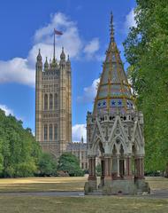 Buxton Memorial and Victoria Tower in Victoria Tower Gardens