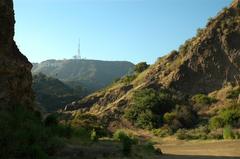 Hollywood Sign viewed from Bronson Canyon tunnel