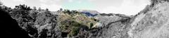 Panoramic view of Hollywood Sign from Bronson Caves