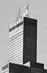 View of Sears Tower from Columbia College in Chicago, October 1978