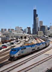 Amtrak Lake Shore Limited backing into Chicago Union Station