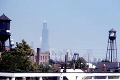 1974 Chicago streetscape with 1970s cars and buildings