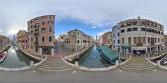 Ponte dei Pugni Bridge of Fists in Venice 360 panorama 2022