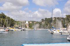 Calanque de Port-Miou in Cassis with clear blue waters and boats