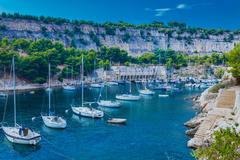 Calanque de Port-Miou, a scenic cove with turquoise waters and rugged cliffs