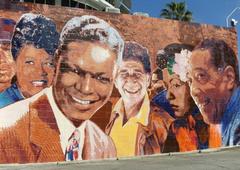 Hollywood Jazz mural at Capitol Records featuring jazz legends