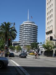 Capitol Records building in Hollywood during the day