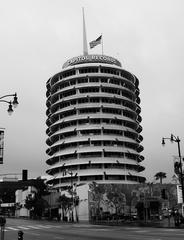 Capitol Records building on an overcast day