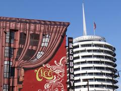 Detail of Architecture Including Capitol Records Building in Hollywood, Los Angeles