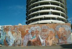 Hollywood Jazz: 1945-1972 mural before restoration