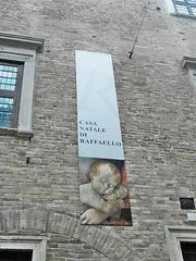 Museum banner at Casa Natale di Raffaello