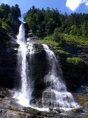 Cascade du Rouget waterfalls in Haute-Savoie, France