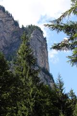 Cascade du Rouget waterfall with cliff