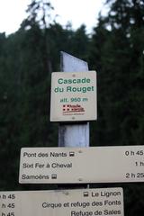 Cascade du Rouget location sign