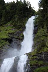 Cascade du Rouget waterfall viewed from below