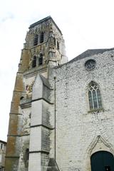 Façade and bell tower of Cathedral Saint-Gervais-Saint-Protais in Lectoure, Gers, France