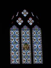 stained glass window in Cathedral of Perpignan