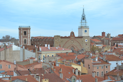 Cathédrale Saint Jean view from the Castillet in Perpignan