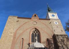 Façade of Saint-Jean-Baptiste Cathedral in Perpignan, France