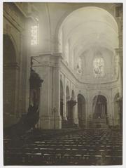 Cathedral La Rochelle interior with suspended cross