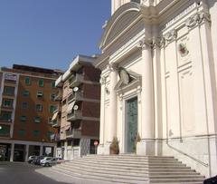 main entrance and staircase of Civitavecchia Cathedral