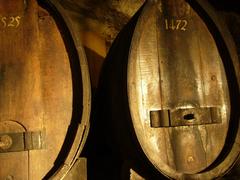 cave des hospices civils de Strasbourg with a vintage wine barrel from 1472