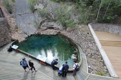 Cave and Basin hot spring pool in Banff, Alberta with unique snail population