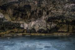 Partially submerged cavity of Cave and Basin National Historic Site in Banff