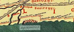 Peutinger Table with the location of the Maritime Alps and the Cemenelum area (Cimiez)