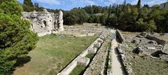 Ancient Roman thermal building ruins in Cimiez, Nice