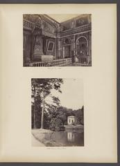 Photograph album page from 'A Summer Trip' with scenic views and annotations by Johnson