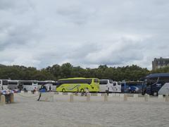 Buses parked at the Château de Versailles in Versailles, France