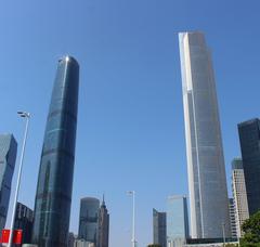 Guangzhou IFC and Guangzhou CTF towers in Guangdong Province, China