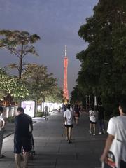 Canton Tower as seen from Huacheng Square at dusk