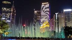 fountain and light show at Canton Tower in Guangzhou