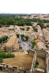 View from the ramparts overlooking Saint Gimer Church in France