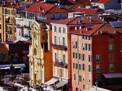 View from the Castle Gardens to the Cours Saleya, Nice, France