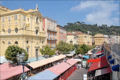 cours Saleya with the chapelle de la Miséricorde in Nice, France