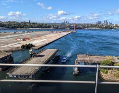 Old Glebe Island Bridge and Glebe Island viewed from ANZAC Bridge pedestrian pathway