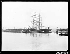 German four-masted barque GUSTAV passing through Glebe Island Bridge