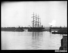 German four-masted barque GUSTAV passing through Glebe Island Bridge, December 1926