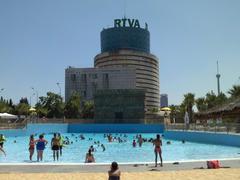 View of Playa Quetzal de Agua Mágica in Isla Mágica, Seville