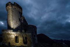 Castel Gavone monument in Italy at night