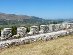 Merlons of Berat Fortress near Hagia Triada church